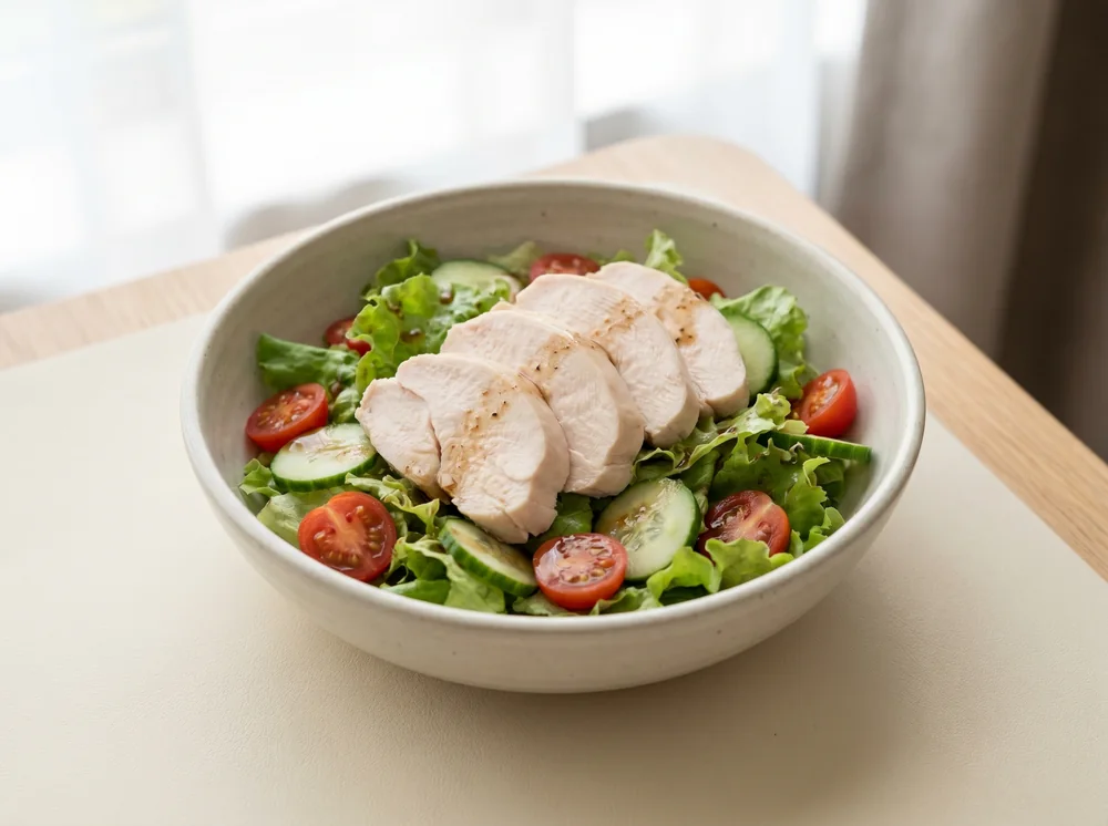 Salad ức gà rau xanh