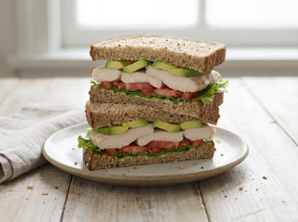 Sandwich nguyên cám ức gà